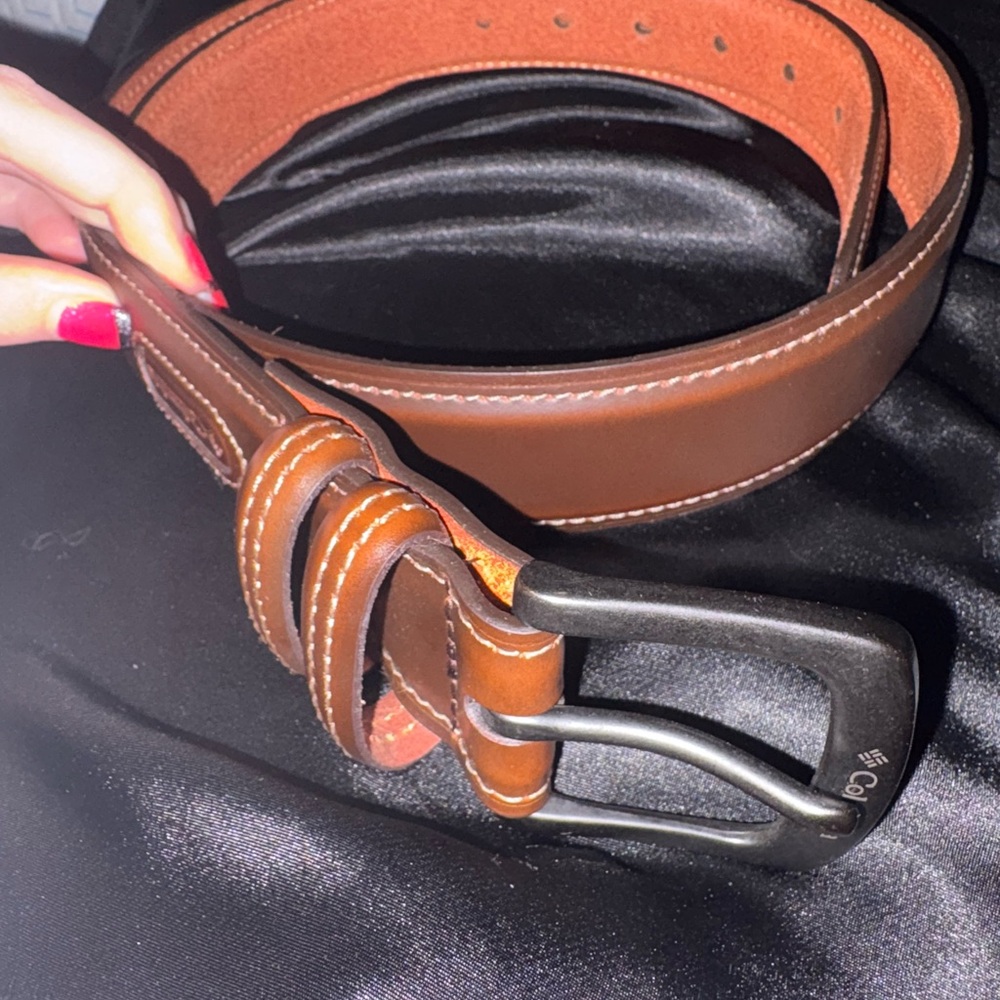 Columbia Dark Brown Leather Belt